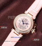 Perfect Replica Cartier Miss Pasha Rose Gold Diamond Case Pink Face Watches
